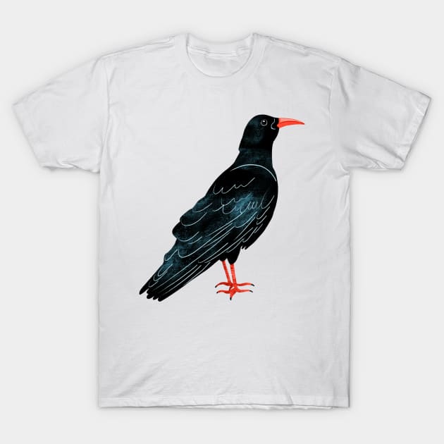 Cornish Chough, Cornwall T-Shirt by SarahWIllustration